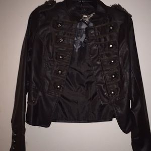 Leather fashion jacket, fits small